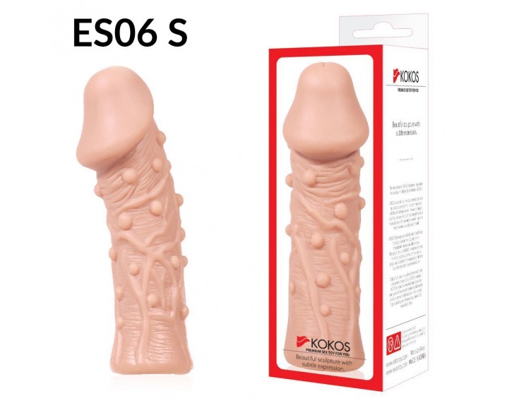Насадка на член Kokos Extreme Sleeve ES.06 розмір S, потовщувальна, стимулюючий рельєф