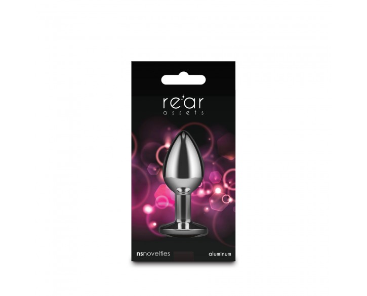 Анальна пробка NS Novelties Rear Assets - Silver - Small - Pink Gem