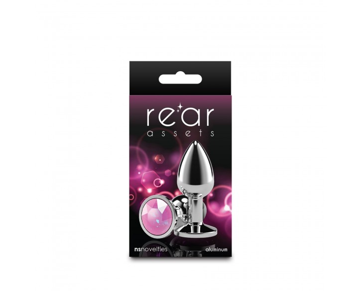 Анальна пробка NS Novelties Rear Assets - Silver - Small - Pink Gem