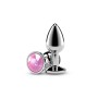 Анальна пробка NS Novelties Rear Assets - Silver - Small - Pink Gem