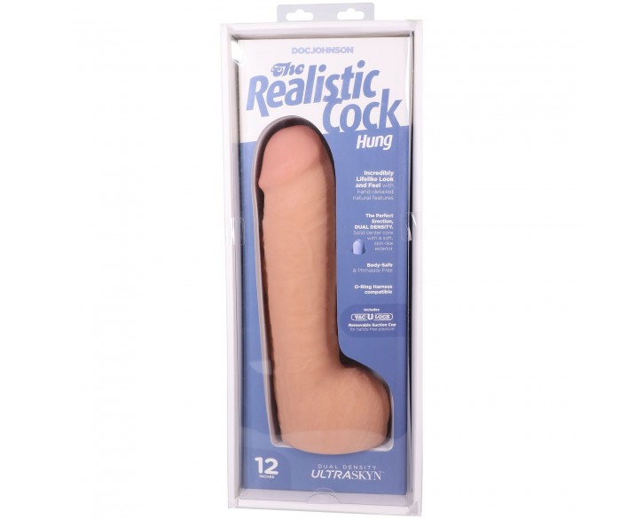 Фалоімітатор Doc Johnson The Realistic Cock ULTRASKYN - 12 Inch Hung with Balls Vanilla