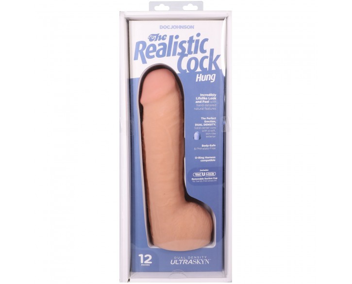 Фалоімітатор Doc Johnson The Realistic Cock ULTRASKYN - 12 Inch Hung with Balls Vanilla