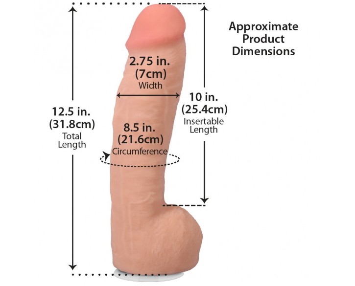 Фалоімітатор Doc Johnson The Realistic Cock ULTRASKYN - 12 Inch Hung with Balls Vanilla