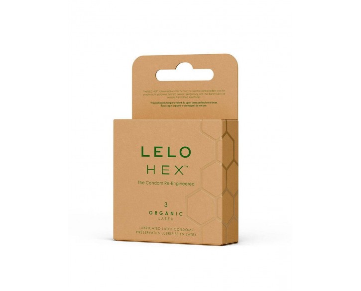 Презервативи LELO HEX Condoms Organic 3 Pack, тонкі та суперміцні