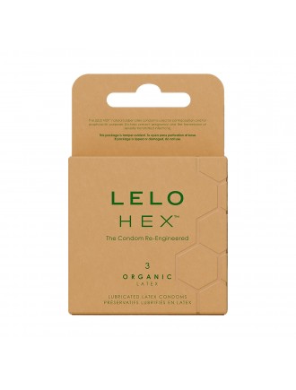 Презервативи LELO HEX Condoms Organic 3 Pack, тонкі та суперміцні
