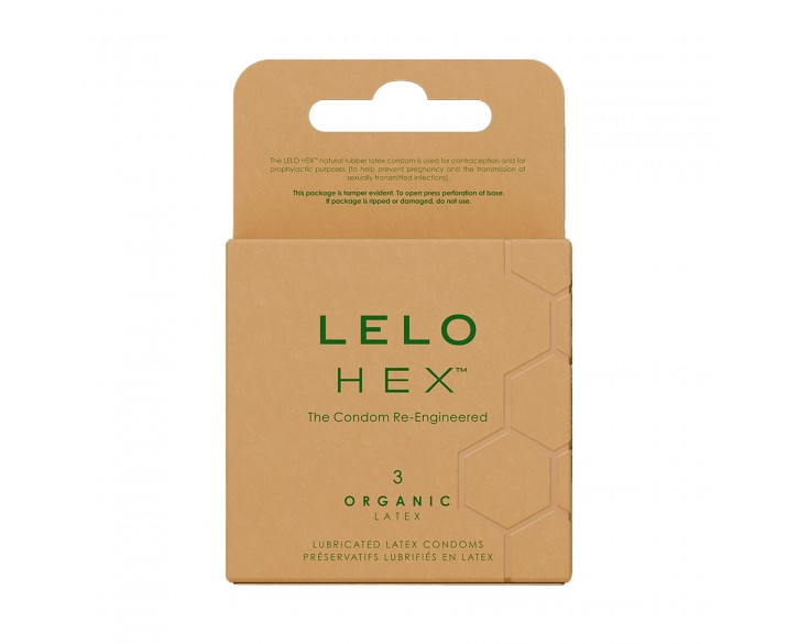 Презервативи LELO HEX Condoms Organic 3 Pack, тонкі та суперміцні